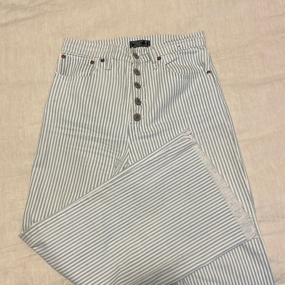 Abercrombie jeans. Striped. Barely worn.